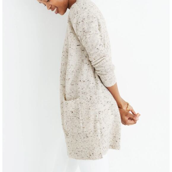 NWT Madewell Donegal Kent Cardigan Sweater Open Front Flecked Gray Size Medium - Picture 2 of 14